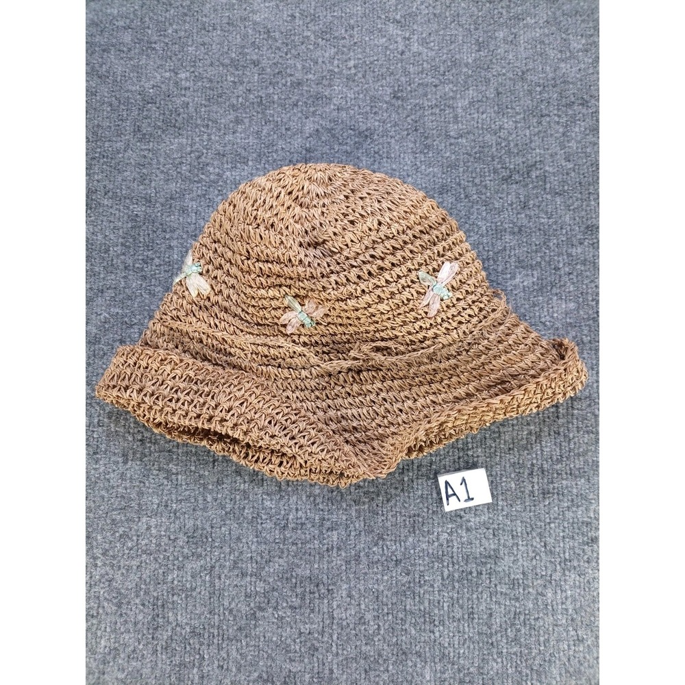 Vintage 1997 Disney Store Winnie the Pooh Straw Sun Hat Dragonfly Natural Fiber - Picture 2 of 4